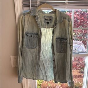 Express Women’s Denim Shirt  - Light Blue
